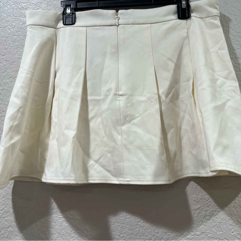 Danielle Bernstein Tennis Skort Stretch Herringbone Twill Vanilla Size 16 - Picture 6 of 10